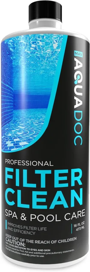Hot Tub Filter Cleaner Soak, Pool Filter Cleaner & Pool Cartridge Cleaner - Spa Filter Cleaner Soak & Spa Filter Cleaning Solution for HotTub Cartridges. Easy to Use Filter Degreaser - AquaDoc PT