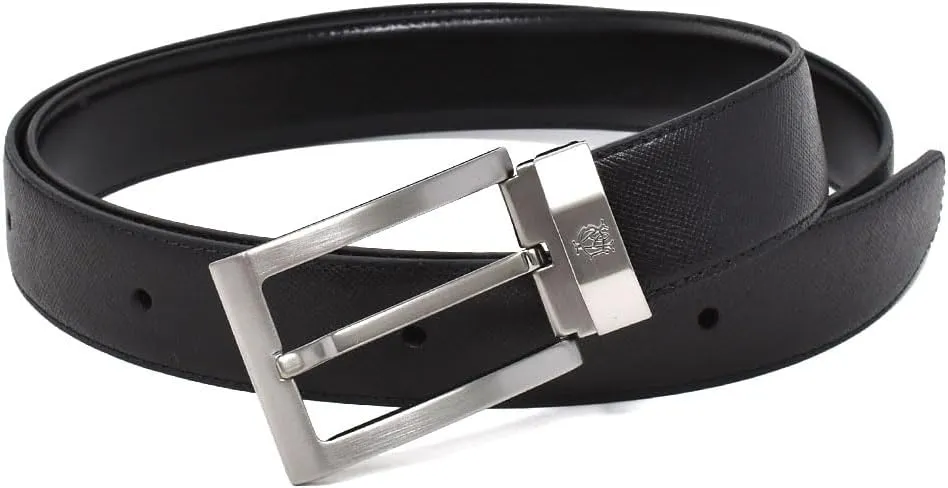 HPN240A42 Men's Belt, Leather, Black, Business Casual, Black, 122cm(フリーサイズ)