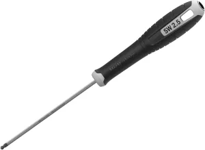 Hultafors Hex Ballpoint Screwdriver 2.5 x 100mm,with high-Quality Hardened Steel Blade and Durable ppc Plastic Handle.