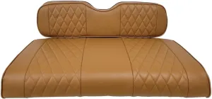 Huskey Parts Company 4PCS Brown Golf Cart Seat Covers Diamond Stitch Compatible with Yamaha Drive G29 2007-2016, Drive 2 2017 , Marine Grade Vinyl, Custom Fit, Staple On