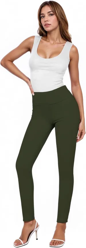 Hybrid & Company Women Stretch Skinny Dress Pants Nylon Ponte Pull On Office Leggings Trousers