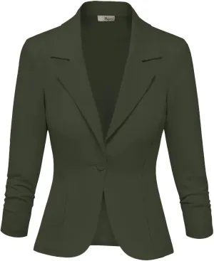 Hybrid & Company Women Super Comfy Ponte Office Blazer