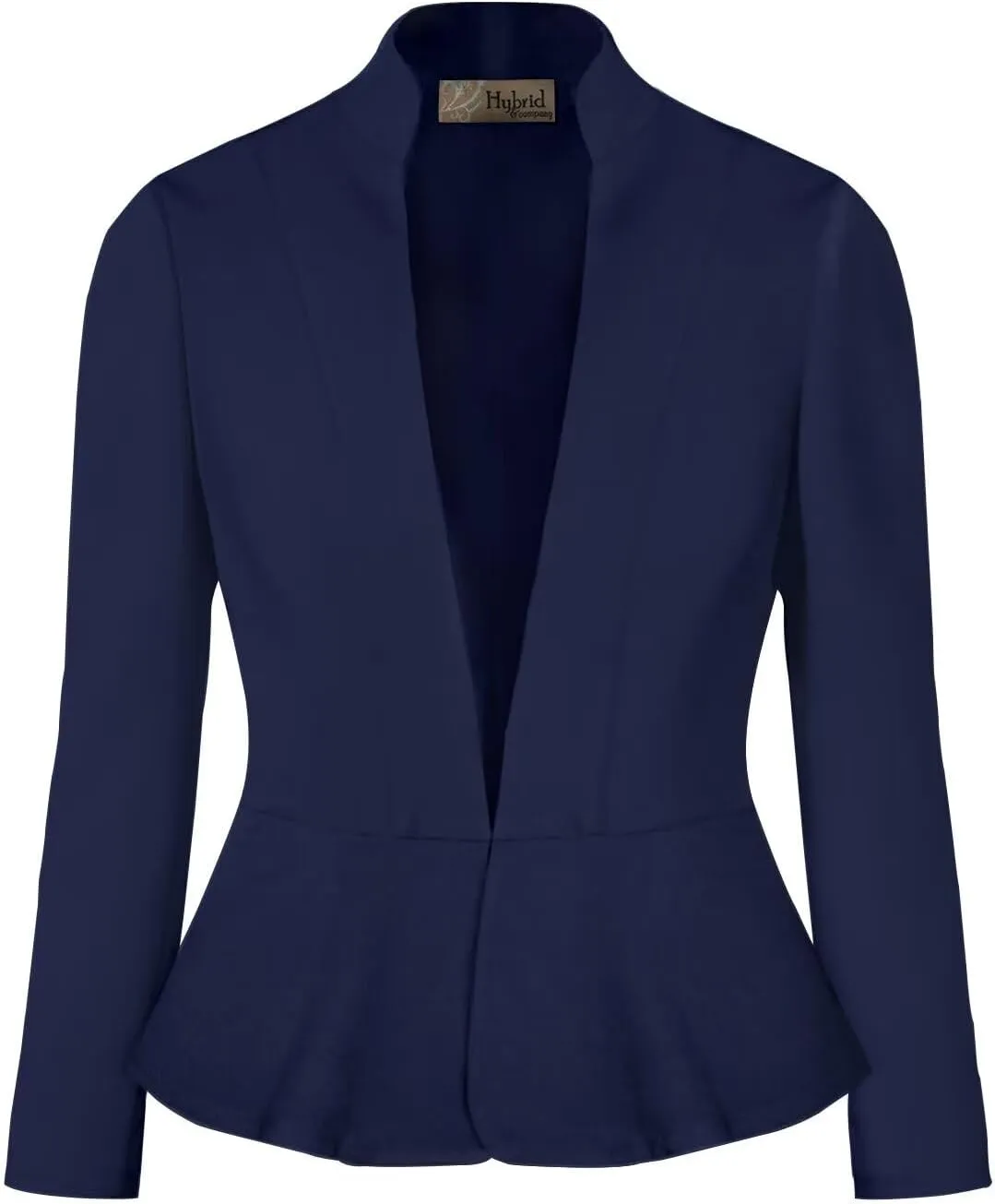 Hybrid & Company Women's Casual Work Office Elegant Open Front Premium Nylon Blazer Jacket