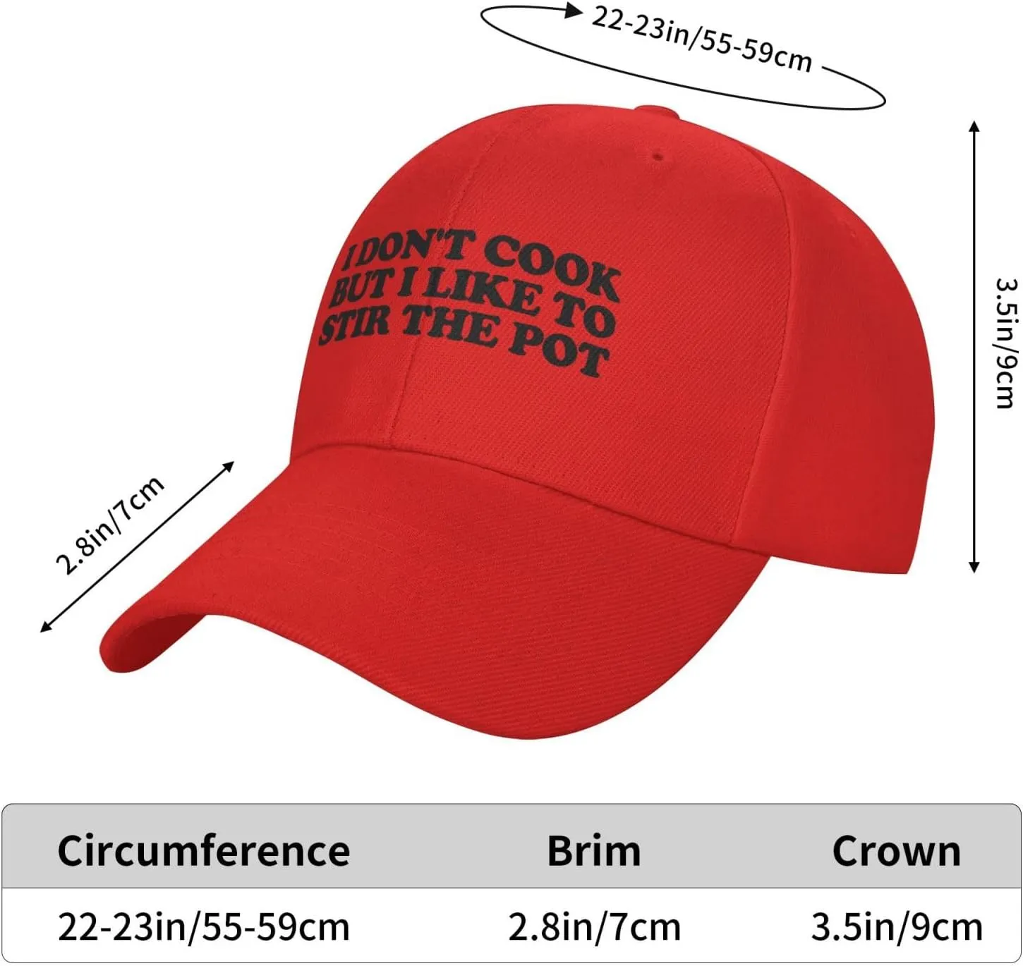 I Don't Cook but I Like to stir The Pot Baseball Cap Men's Gray Original Classic Low Profile Golf Dad Hat Trucker Cap