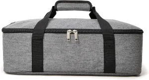 Insulated Casserole Carrier Fit 9"x13" Lasagna Baking Dish Pan for Hot or Cold Food Transport,Portable Reusable Lunch Warmer Tote Bag for Gathering,Camping/Office,Cookouts,Potluck Parties-Gray
