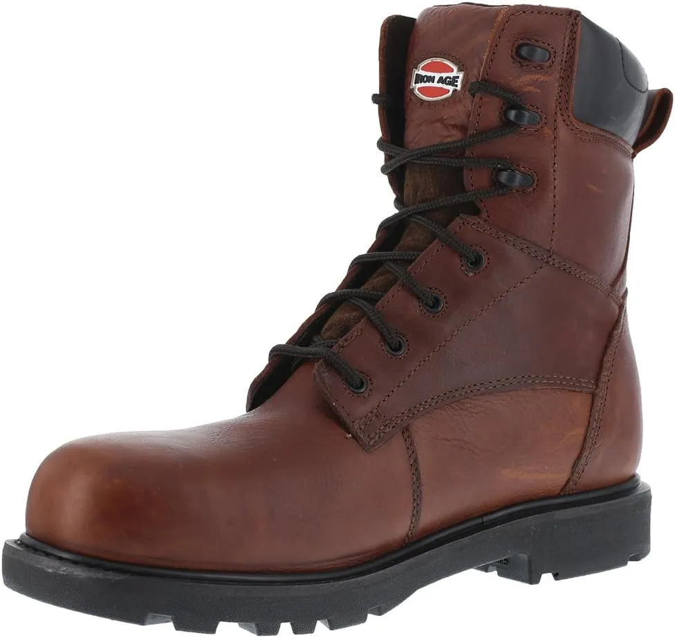 Iron Age Mens Hauler 8In Composite Toe Work Safety Shoes Casual - Brown