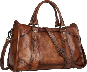 Iswee Genuine Leather Satchel Tote Bag Top Handle Handbag Satchel Purses Top Handle Handbag Designer