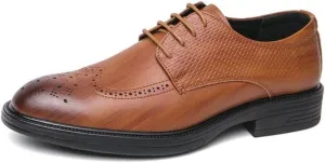 Italian Luxury Men Oxfords Shoes Men's Fashion Classic Pointed Toe Lace Up Low Top Leather Dress Shoes Brogue Tuxedo Business Formal Comfortable Elegant Wedding