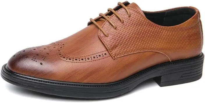 Italian Luxury Men Oxfords Shoes Men's Fashion Classic Pointed Toe Lace Up Low Top Leather Dress Shoes Brogue Tuxedo Business Formal Comfortable Elegant Wedding