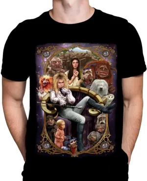 It's Only Forever Labyrinth Mens T-Shirt Gothic Horror Print, Black Cotton T-Shirt, Movie Poster Tee