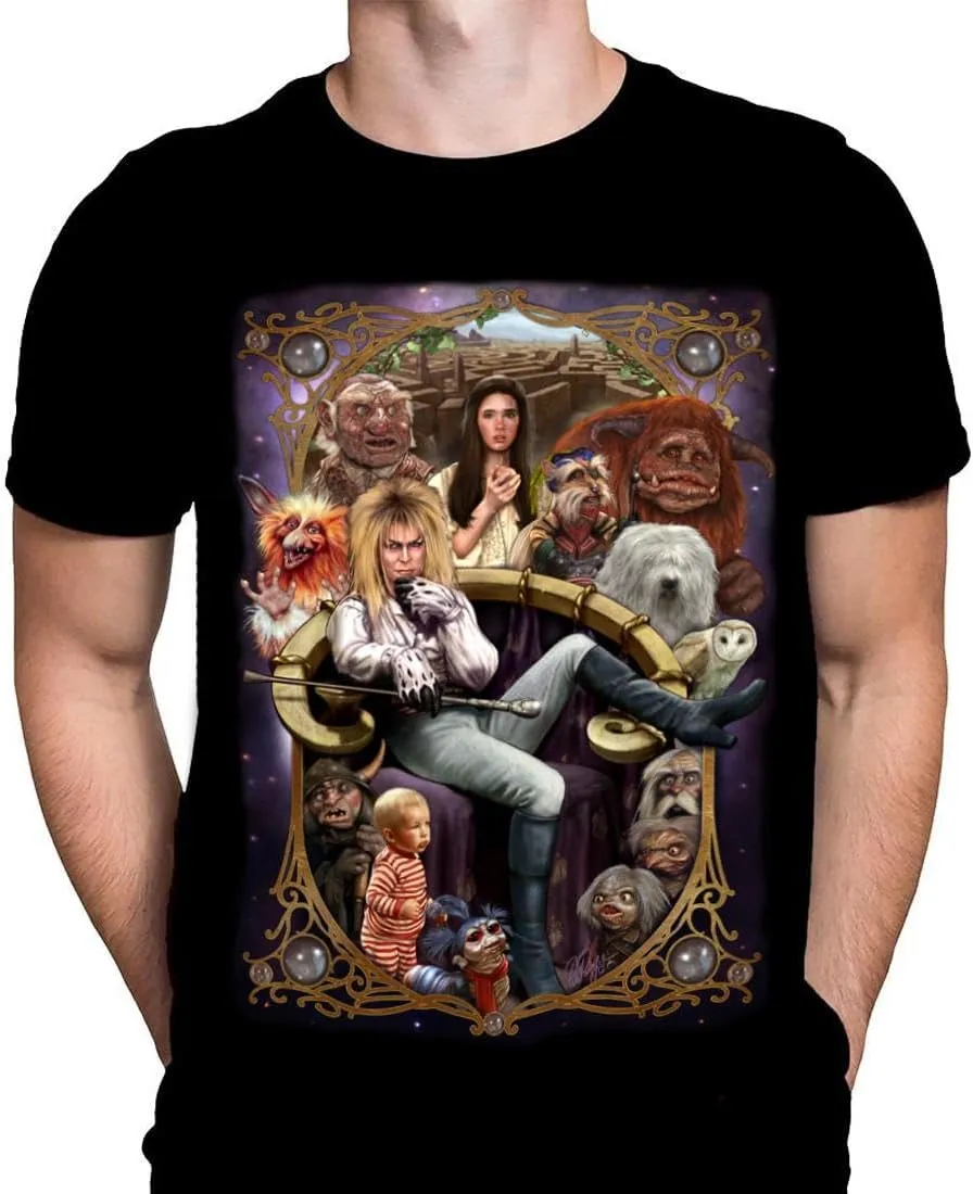 It's Only Forever Labyrinth Mens T-Shirt Gothic Horror Print, Black Cotton T-Shirt, Movie Poster Tee