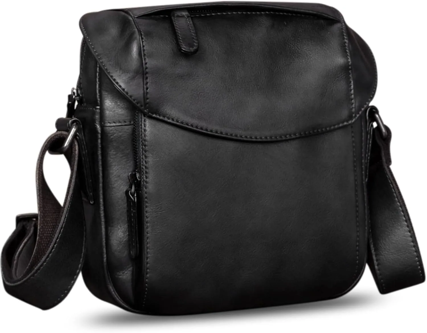 IVTG Genuine Leather Messenger Bag for Men Crossbody Shoulder Bag Satchel Casual Sling Daypack Work Business Daily Purse