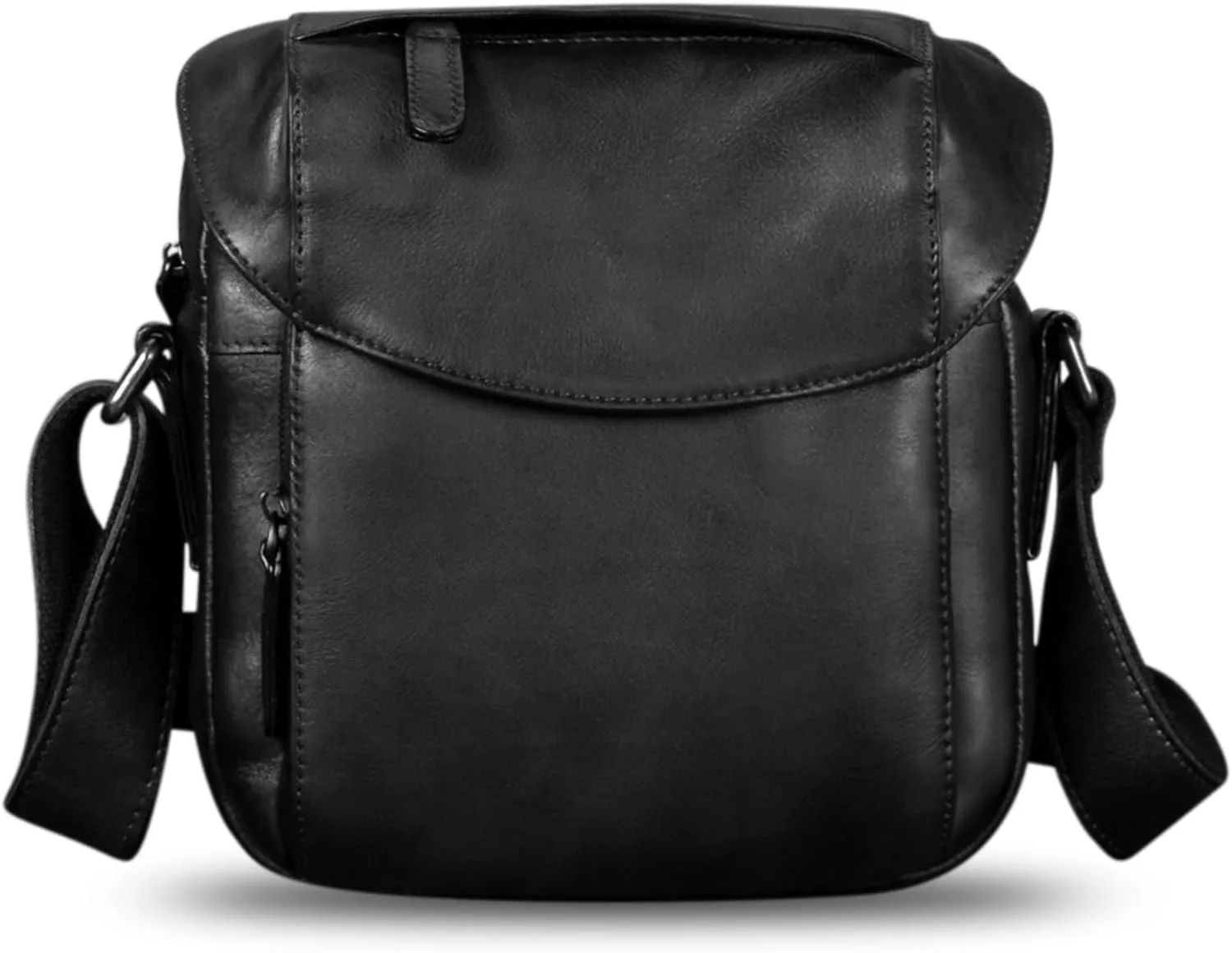 IVTG Genuine Leather Messenger Bag for Men Crossbody Shoulder Bag Satchel Casual Sling Daypack Work Business Daily Purse