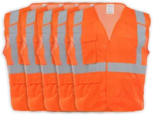 J. J. Keller & Associates, Inc. High Visibility Breakaway Safety Vest, Type R Class 2, 5-Pack, SAFEGEAR