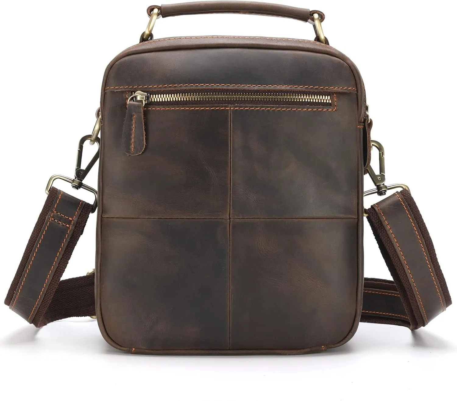 Jack&Chris Leather Man Purse Shoulder Bag,Small Mens Crossbody Messenger Bags for Work,Men Satchel Handbag…