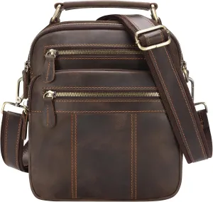 Jack&Chris Leather Man Purse Shoulder Bag,Small Mens Crossbody Messenger Bags for Work,Men Satchel Handbag…