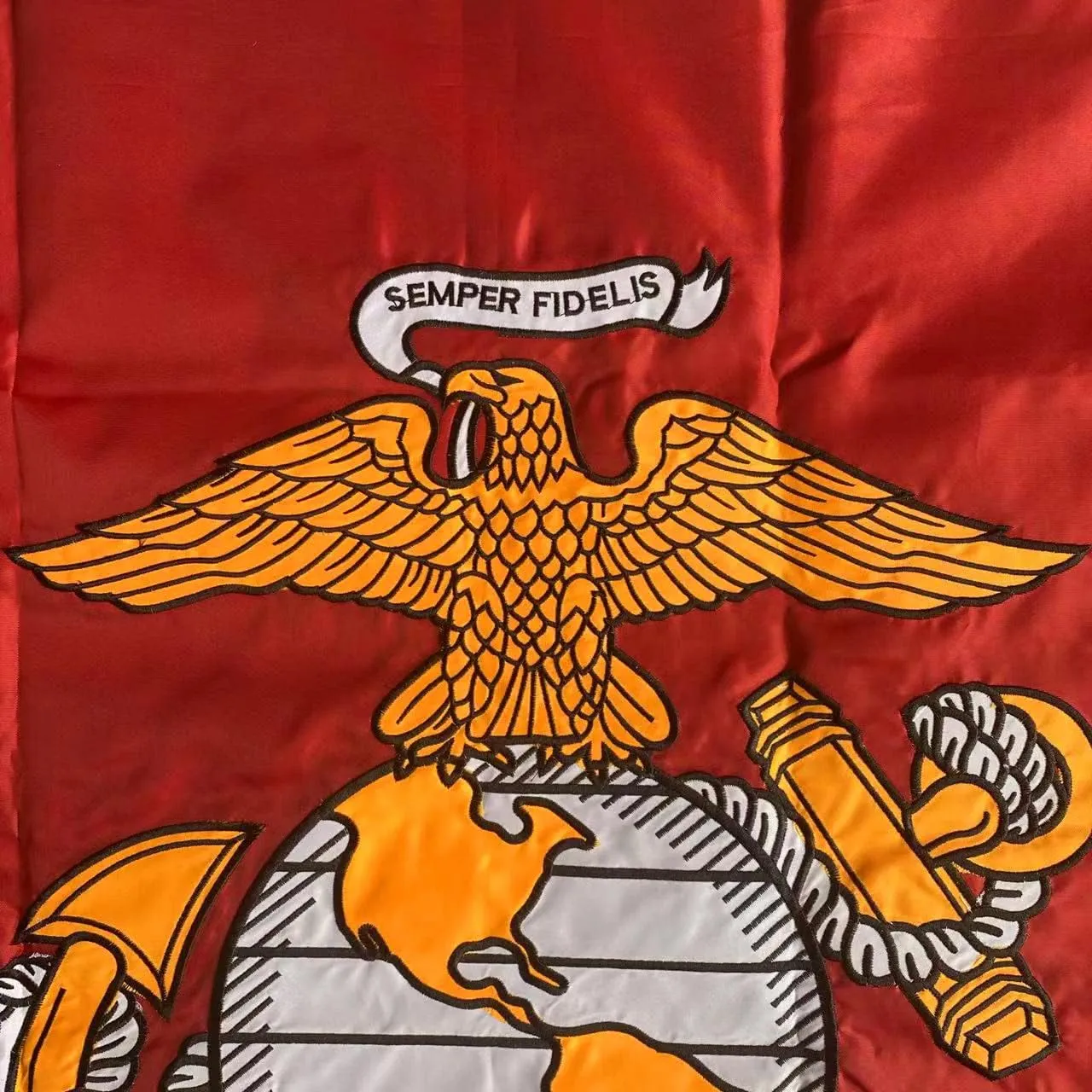 Jayus Embroidered US Marine Corps Military Flags 2x3 FT Outdoor - 340D Heavy Duty Nylon Double Sided USMC Flag Banner with 2 Grommets