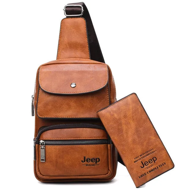 JEEP BULUO Famous Brand Mens Sling Chest Bag