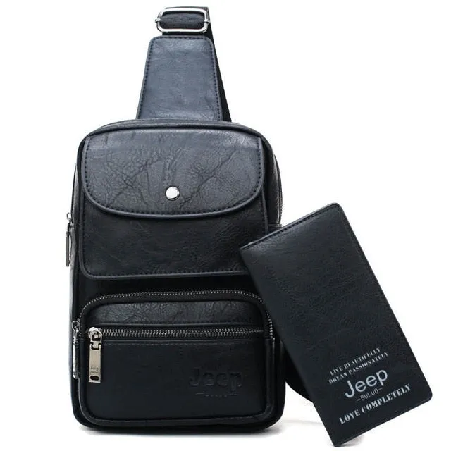 JEEP BULUO Famous Brand Mens Sling Chest Bag