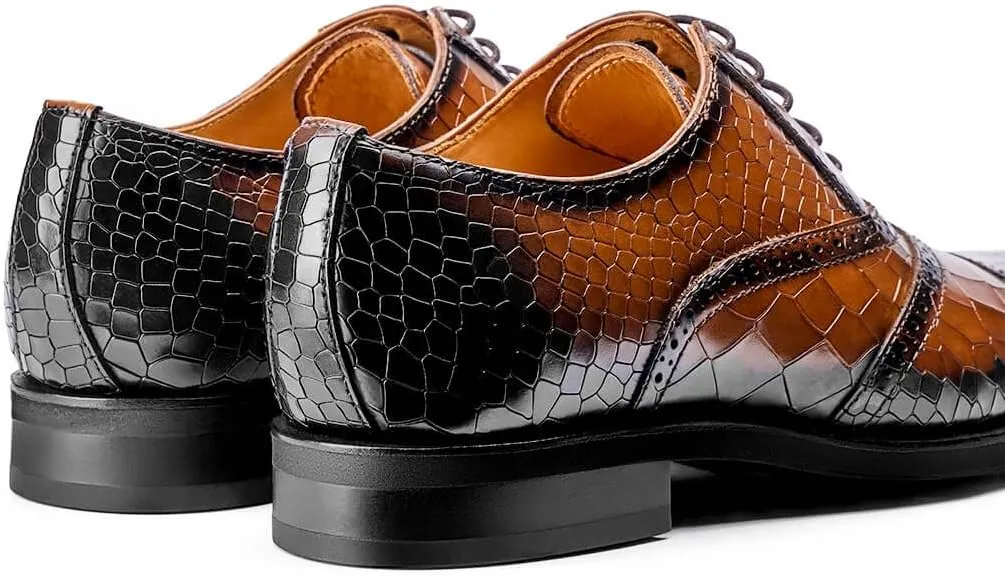 Jepsengord Men's Dress Shoes Genuine Leather Oxfords Luxury Formal Business Suit Shoes with Blake Rapid Stitch