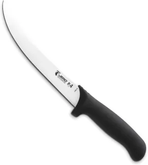 Jero Pro4 Trim and Breaking Knife - 8 Inch Blade - Sandvik Steel And Super Polymer Ergo Designed Handle - Professional Grade Butcher Knife- Black Handle