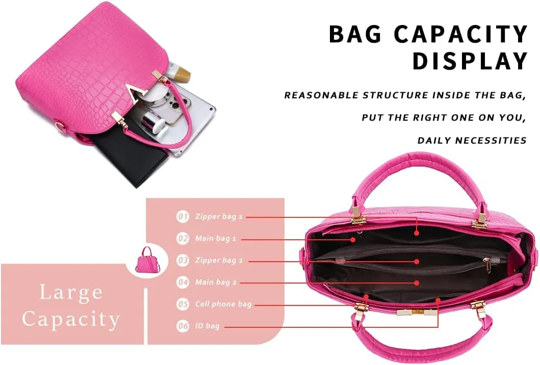 JHVYF Purses for Women Fashion Handbag Ladies Satchel Bags PU Leather Top Handle Shoulder Tote Bags