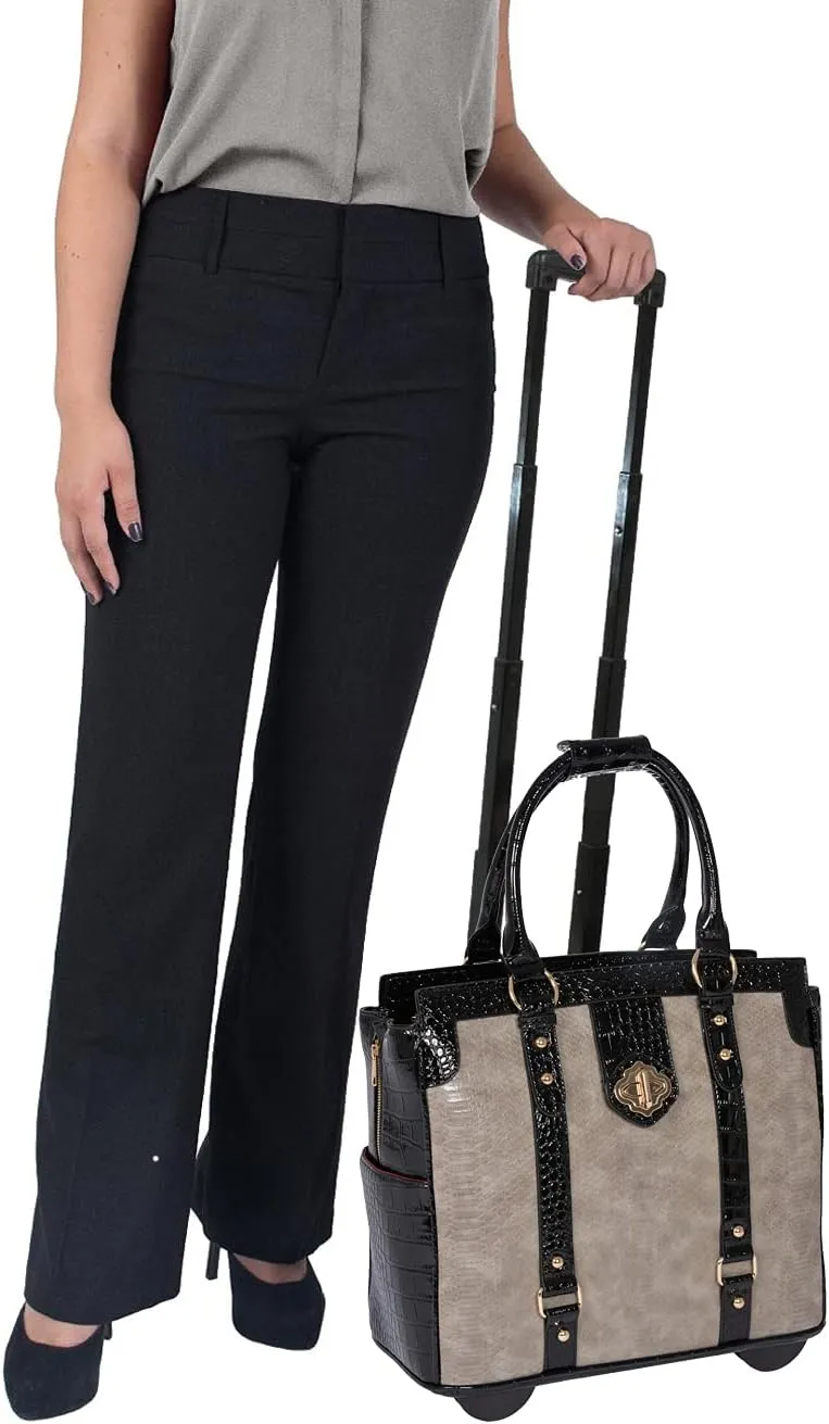 JKM and Company Computer iPad, Laptop Tablet Rolling Tote Bag Briefcase Carryall Bag