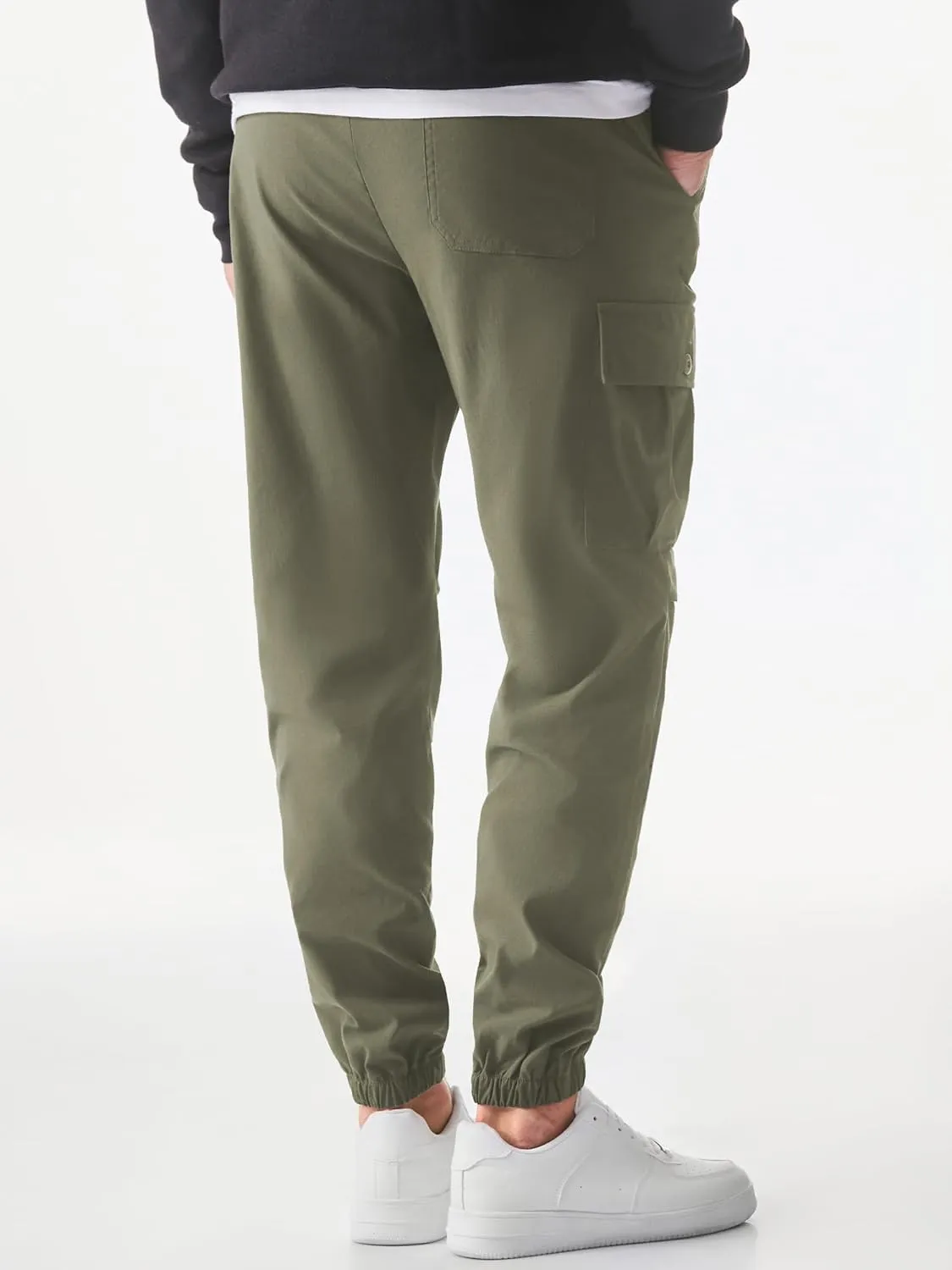 JMIERR Mens Casual Cargo Joggers Pants Elastic Waist Drawstring Stretch Relaxed Fit Work Pants Tapered Sweatpants