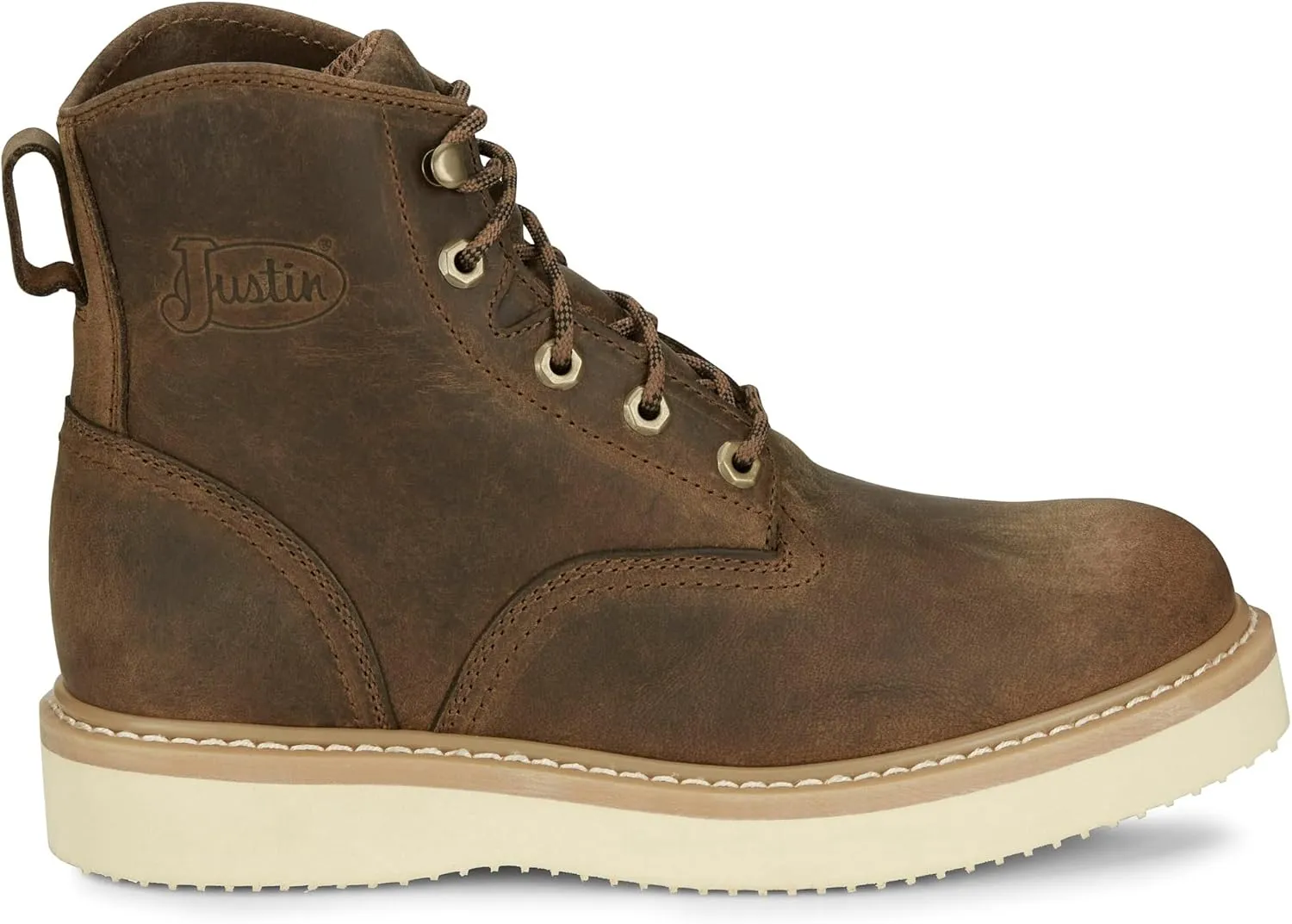 Justin Boot Company (WSL Men`s Justin Maxwell Peanut Tan 6In Soft Toe Work Boot