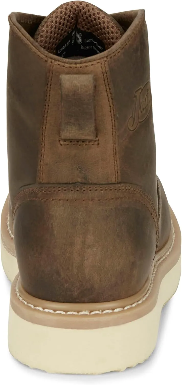 Justin Boot Company (WSL Men`s Justin Maxwell Peanut Tan 6In Soft Toe Work Boot
