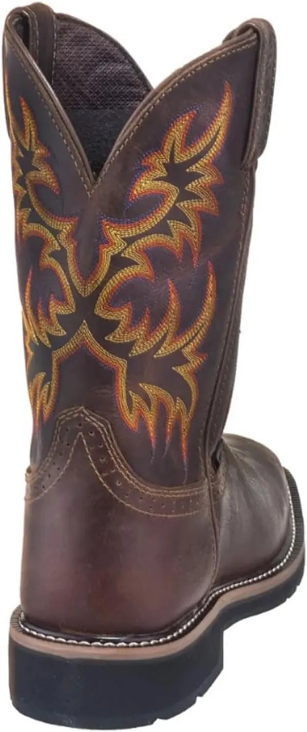 Justin Mens Stampede WP Pull-On Work Boots