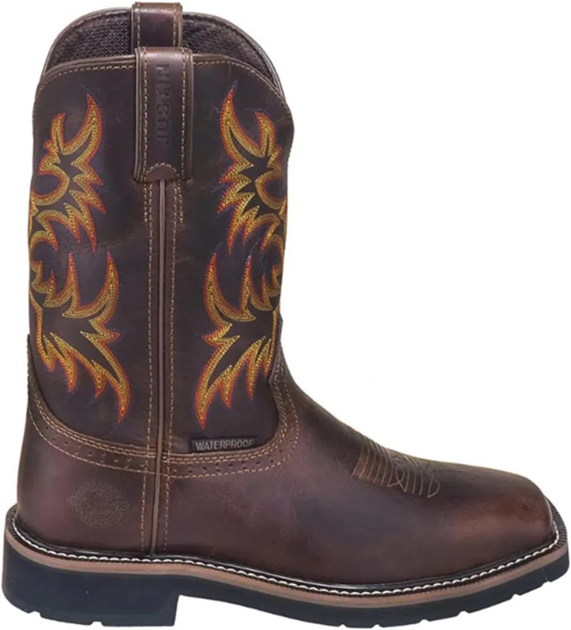 Justin Mens Stampede WP Pull-On Work Boots