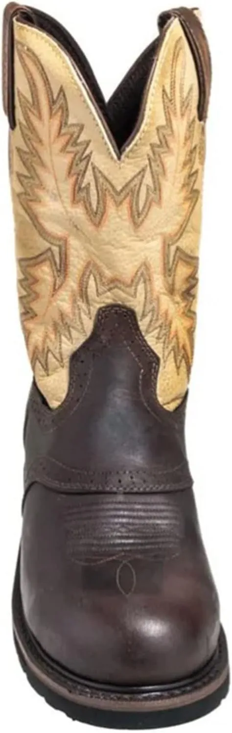 Justin Men's Superintendent Western Work Boot Steel Toe Brown 9 D