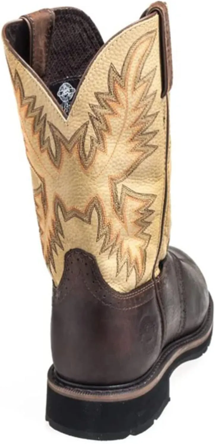 Justin Men's Superintendent Western Work Boot Steel Toe Brown 9 D