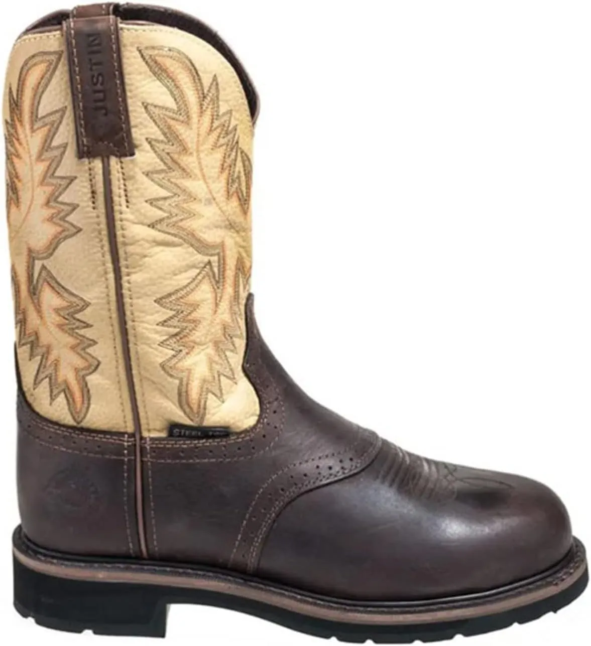 Justin Men's Superintendent Western Work Boot Steel Toe Brown 9 D