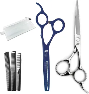 JW CT Professional Razor Edge Series - Barber Hair Cutting Scissors/Shears - W/Thinner & Comb Case (5.75)