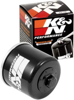 K&N Motorcycle Oil Filter: High Performance, Premium, Designed to be used with Synthetic or Conventional Oils, Wrench Off Nut: Fits Select Suzuki Motorcycles, KN-138