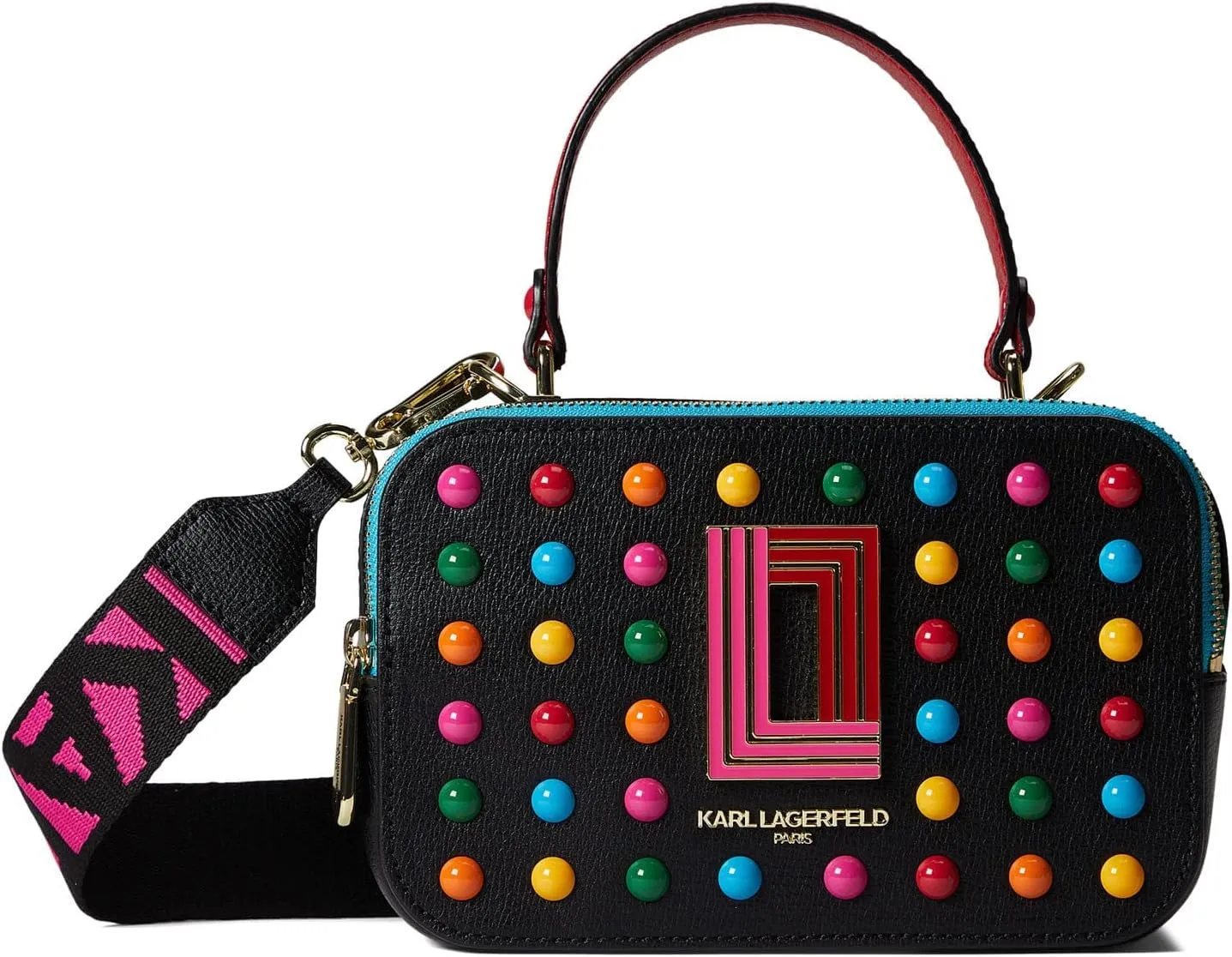 Karl Lagerfeld Paris Simone Studded Camera Crossbody