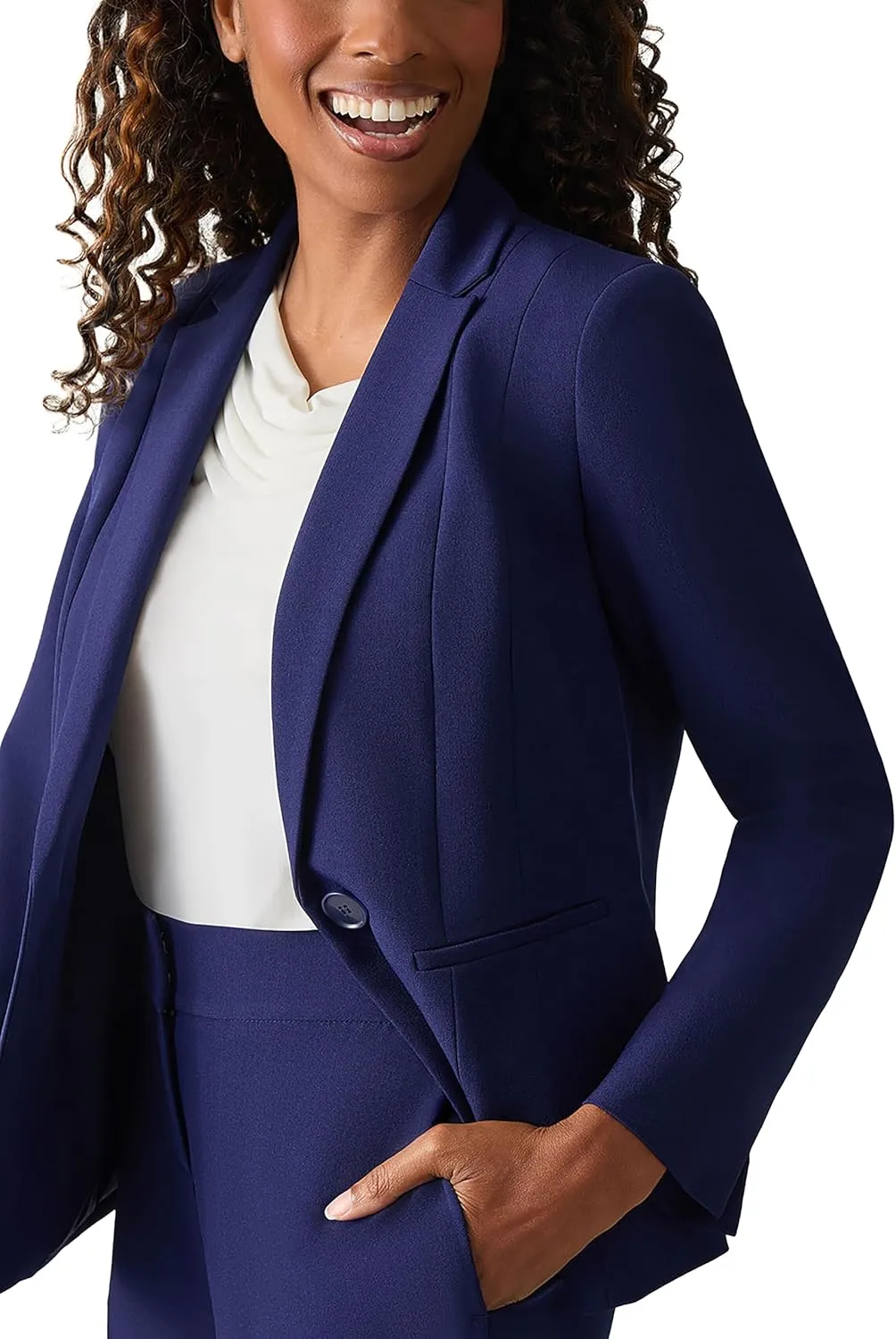 Kasper Women's 1 Button Panel Seamed Jacket W/ 2 Slit