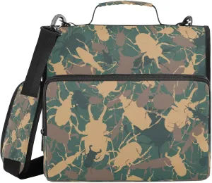 Kcldeci Various Bugs and Beetles 3 Ring Binder with Zipper,500 Sheet Trapper Keeper Organizer 1.5inch Binder Bag with Shoulder Strap Documents Storage for School and Office