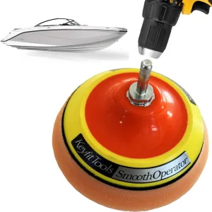 Keyfit Tools SmoothOperator Professional Drill Powered Fiberglass Boat Hull Cleaner Polisher ~ HexaMax M780 Proprietary Non Abrasive Cleaning/Polishing Material Removes Algae & Stains