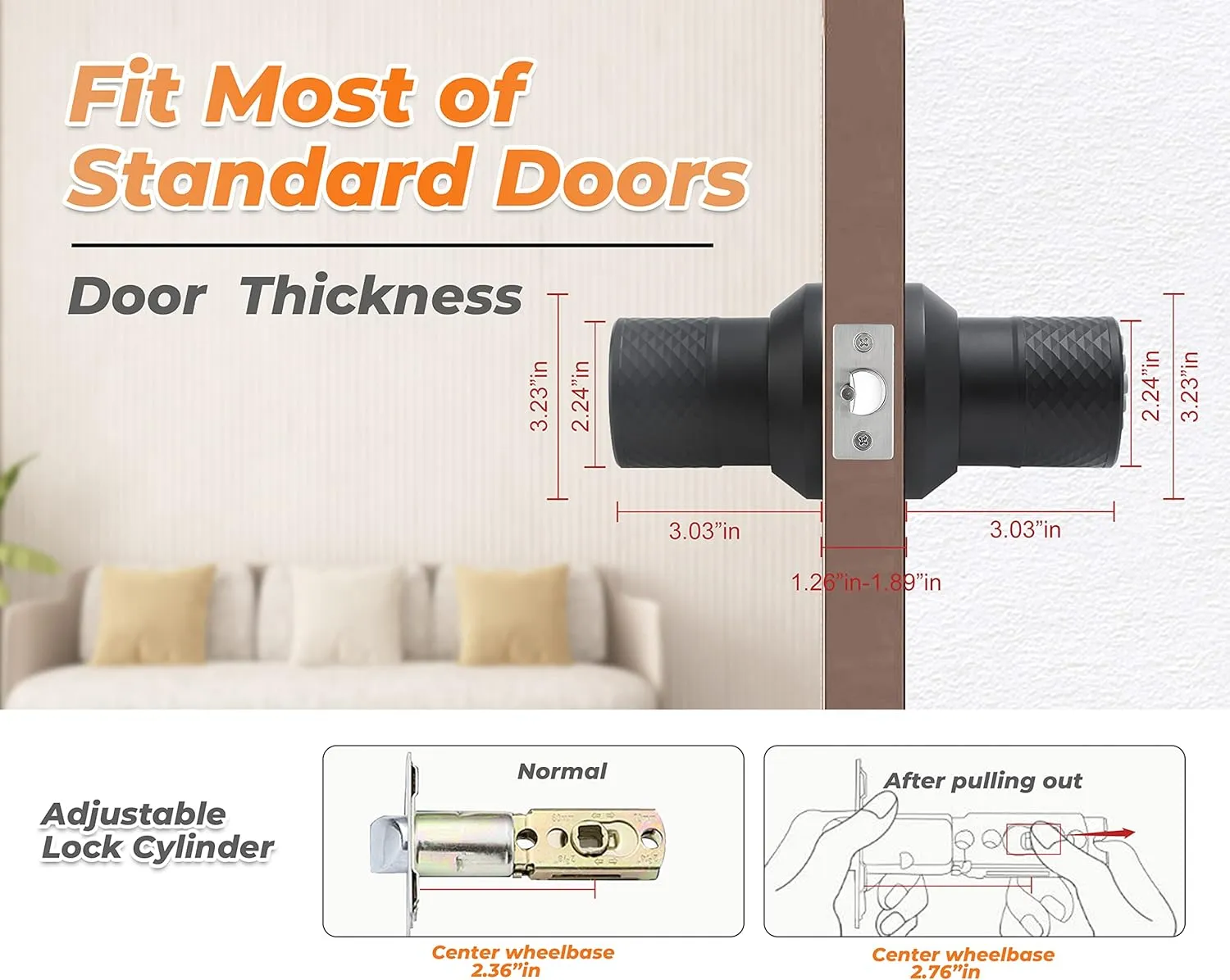 Keyless Entry Door Lock with Handle, Keypad Door Knob, Auto Lock, Waterproof Electronic Black Door Knob, for Home, Office, Hotel(YL-98-black-2pc)…