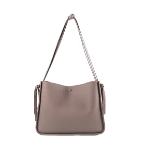 Khaki Top Grain Cow Leather One-shoulder Tote Bag | Handbag | Shoulder Bag