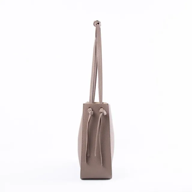 Khaki Top Grain Cow Leather One-shoulder Tote Bag | Handbag | Shoulder Bag