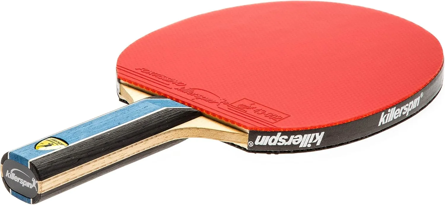 Killerspin KIDO 5A RTG Premium (Straight or Flared) Table Tennis Racket Professional, ITTF-Approved, Hard Paddle, Made of 5-Ply Wood, Dual-Colored in Red and Black