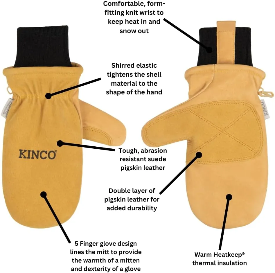 Kinco, KIN-901T, Premium Leather Work and Ski Mitt with Nikwax Waterproof Wax, Apparel Gloves