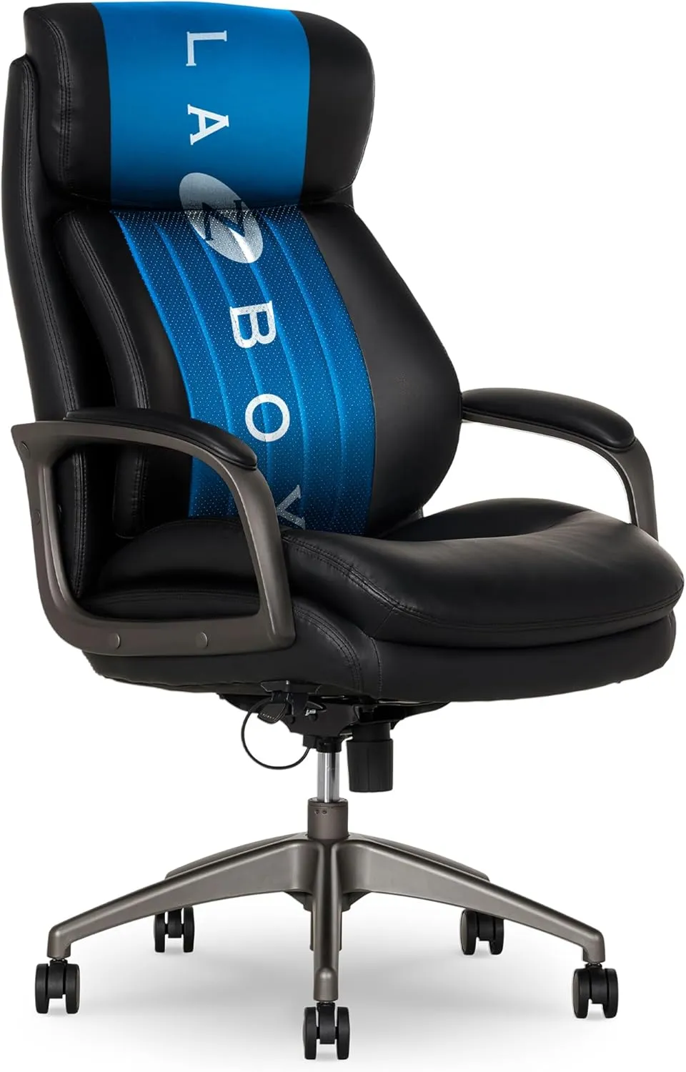La-Z-Boy® Nova Executive Office Chair, Patented AIR Ergonomic Support Technology®, High-Back Premium Comfort & Support, Black Vegan PU Leather