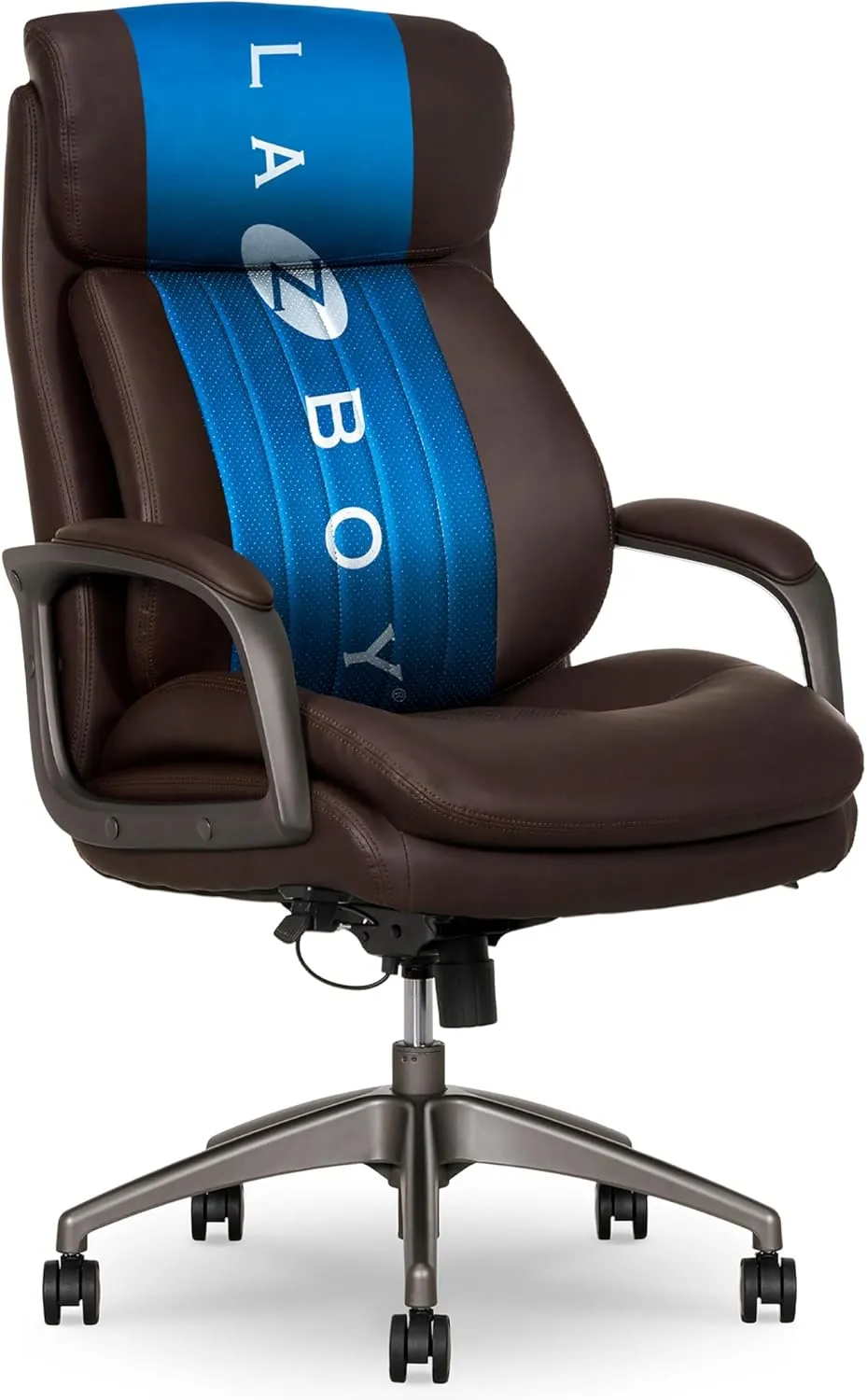 La-Z-Boy® Nova Executive Office Chair, Patented AIR Ergonomic Support Technology®, High-Back Premium Comfort & Support, Dark Brown Vegan PU Leather