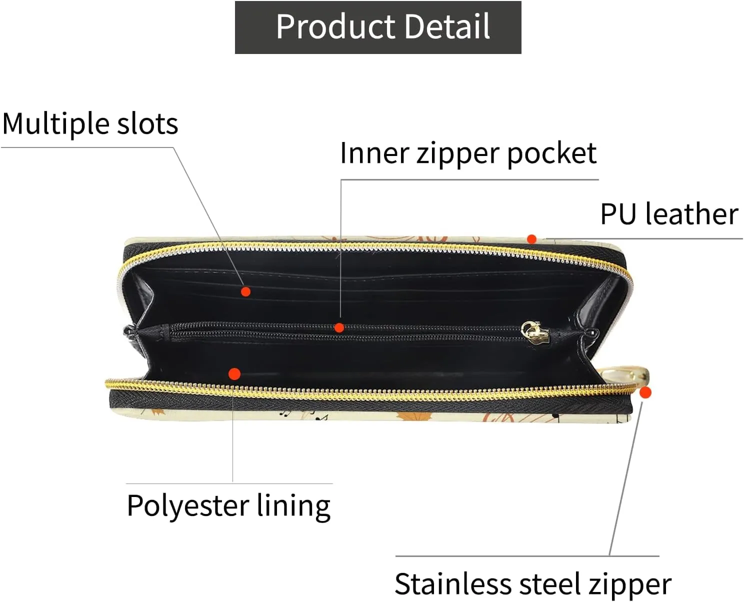 Ladies Long Purse Travel Essentials Organizer Slim Zipper Purse Floral Pattern Tulip Blue Print