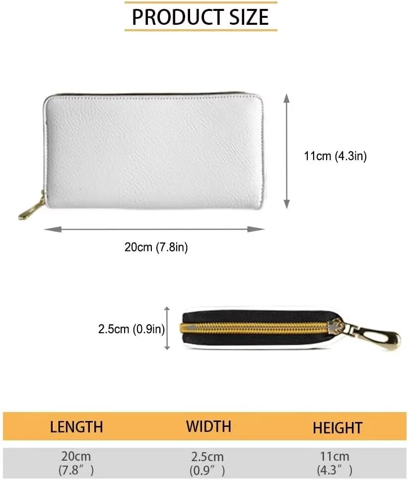 Ladies Long Purse Travel Essentials Organizer Slim Zipper Purse Floral Pattern Tulip Blue Print
